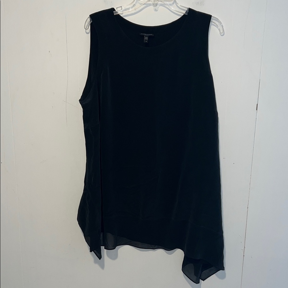 Eileen Fisher Black Women's Silk Tunic Tank L31